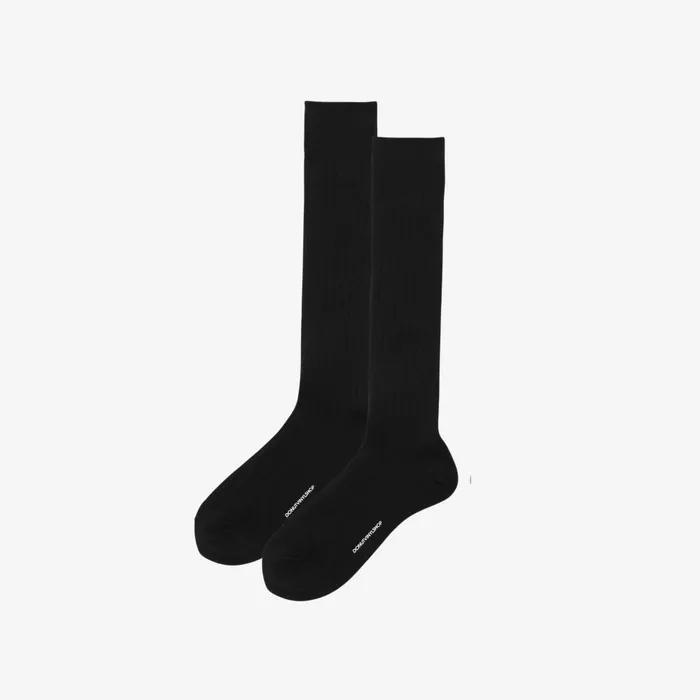 wool loose middle socks - black