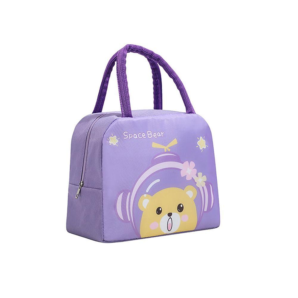 Lebensmittel Frisch Tragbare Isolierte Lunchtasche Große Kapazität Cartoon-Druck Picknick Handtaschen Wasserdichter Lunchbox-Organizer