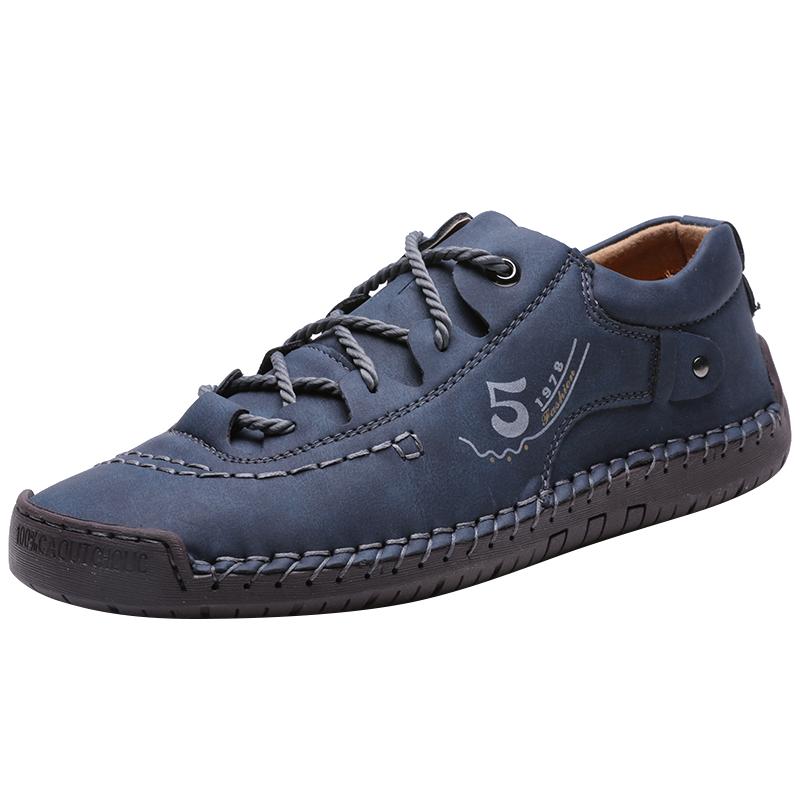 Mode Neue Herren Handgefertigte Lederschuhe Hohe Qualität Flache Freizeitschuhe Outdoor Bequeme Fahrschuhe Luxus Herren Slipper Schuhe