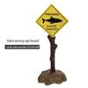 Creative Resin Shark Skull Aquarium Decoration: Fish Tank Warning Sign Ornament for Landscaping.