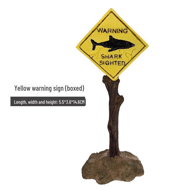 Creative Resin Shark Skull Aquarium Decoration: Fish Tank Warning Sign Ornament for Landscaping.