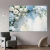 2D Blue and White Orchid and Rose Backdrop for Elegant Party Decoration