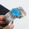 Natürlicher tibetischer Türkis Edelstein Handgefertigt 925 Sterlingsilber Armreif, Tibetischer Türkis Armreif, Für Ehefrau, Unisex Armreif, Geschenke für Mama