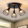 Spotlight 3/4 Head Metal Indoor Surface Mounted Multi Angle Adjustable Fixture Housing Home Ceiling Lamp Black Net Spot Lamp