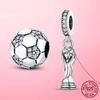 Genuine Copper Shining Soccer Football Decorative Charms Bead Elements Authentic Accessories Bracelets Bangle Copper Alloy Jewelry Creation Present