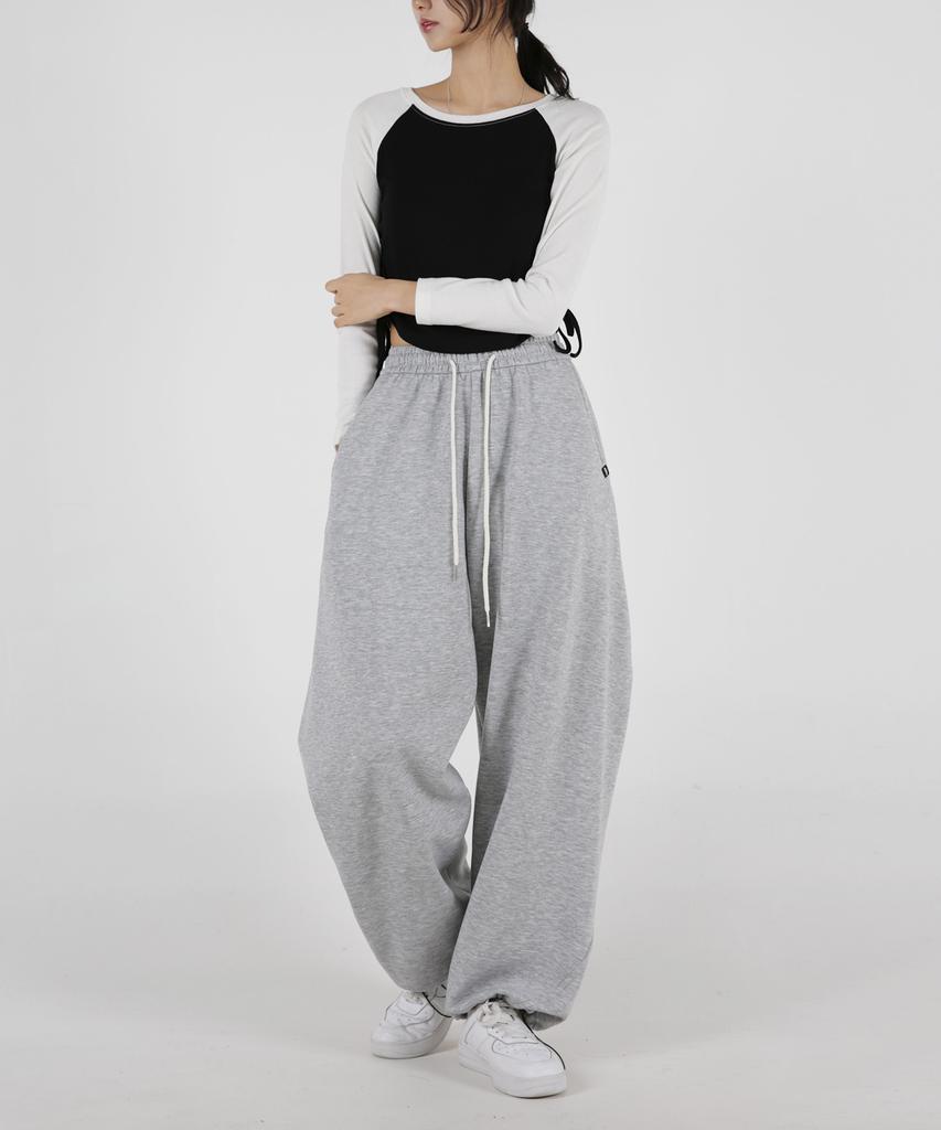 UMM Women'S Side Curve Cut Wide Fit String Pants 3 Colors