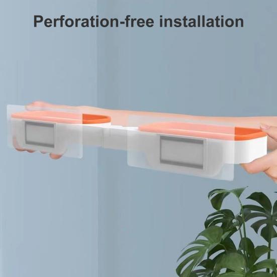 Wall Mount Corner Shelf Punch Free 180 Degree Rotatable Hollow Drain Bathroom Shower Shampoo Storage Rack Holder Organizer Bathroom Supplies