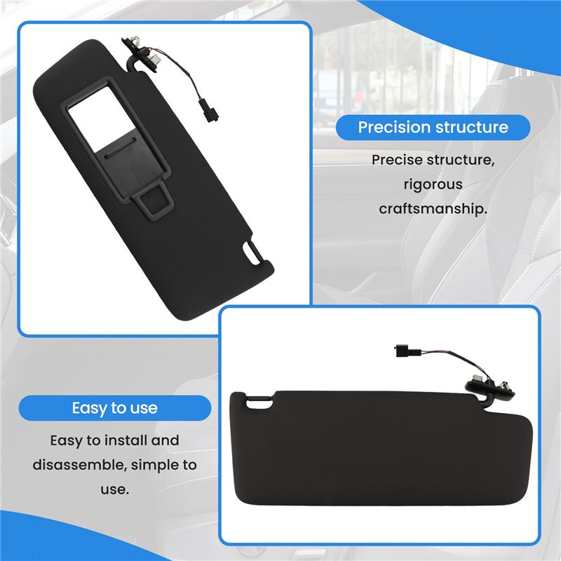 ABLZ-Car Front Sun Visor Panel With Makeup Mirror For VW Jetta Golf 7 MK7 T-Cross Passat B8 5GG857551 5GG857552