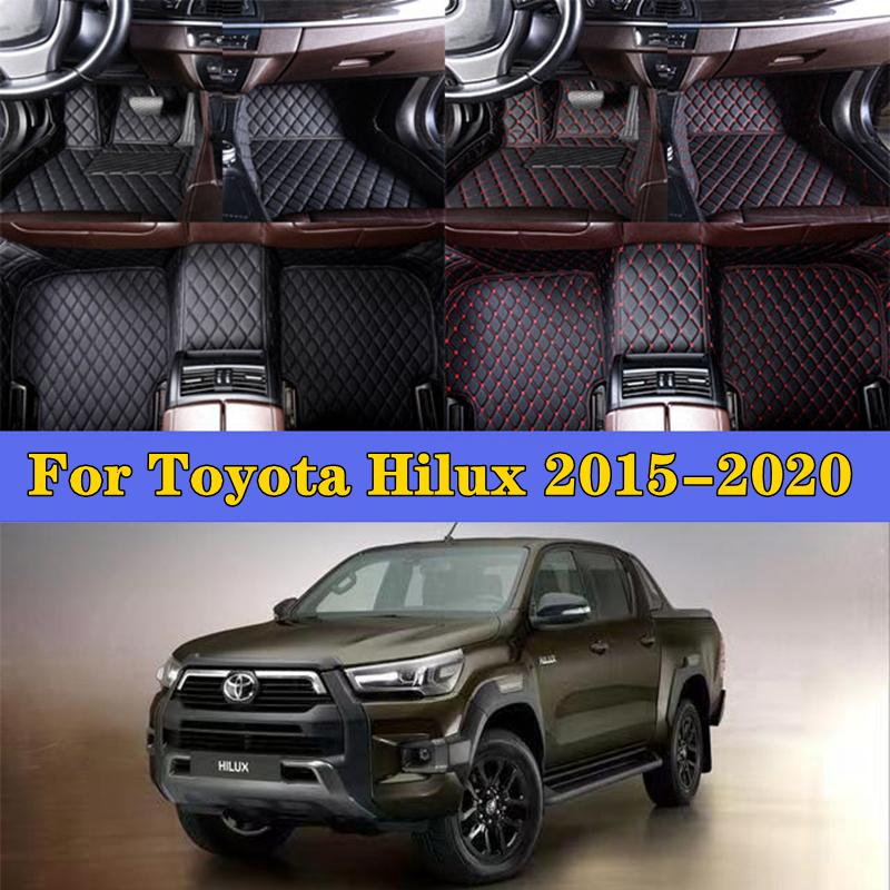 Car Foot Pads For Toyota Hilux 2015- Car Interior Accessories Protective Pad Custom Auto Floor Mats Automobile Carpet