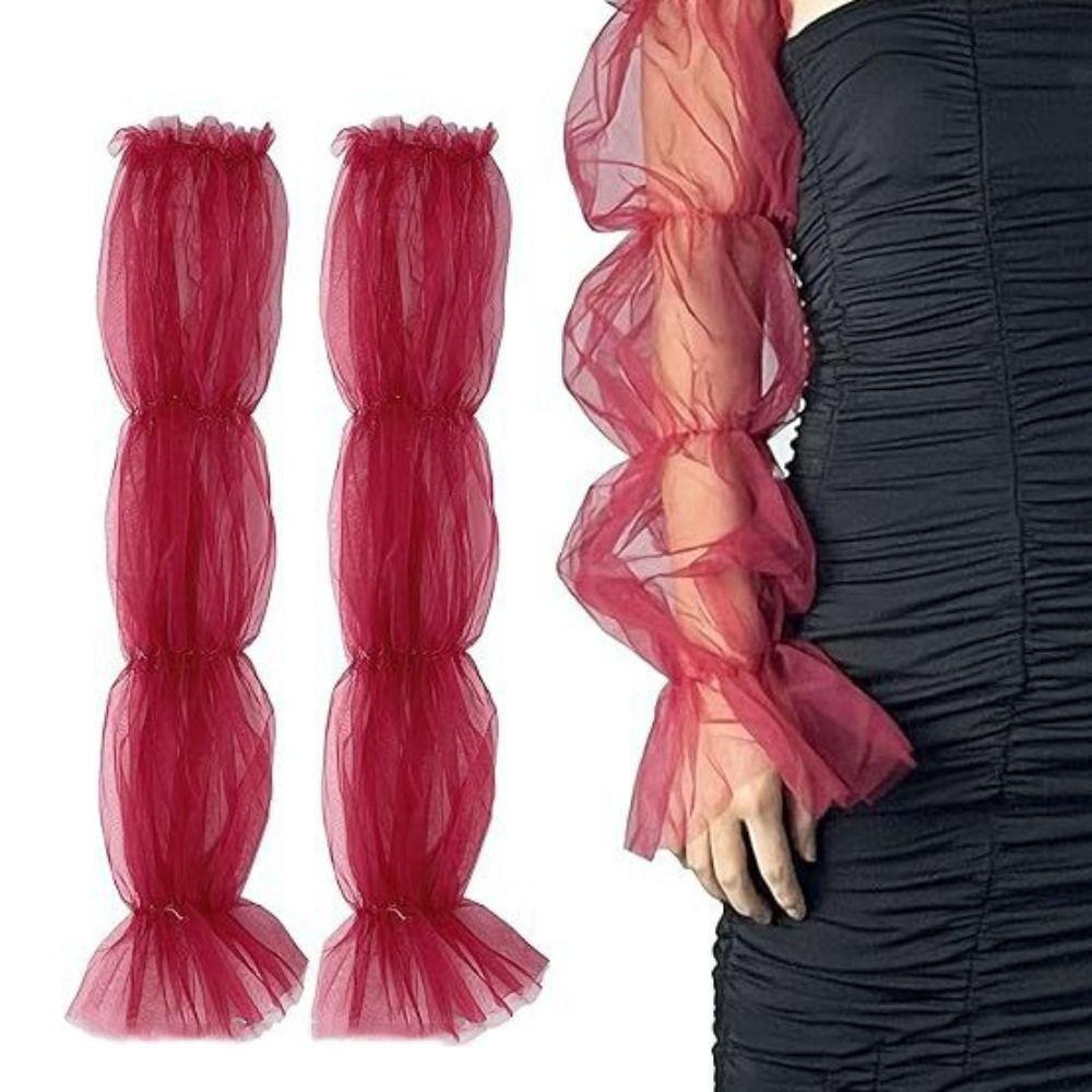 Lace Mesh Bubble Sleeves Bubble Sleeves Party Sleeves Decor Wedding Arm Sleeves Sunscreen Cover