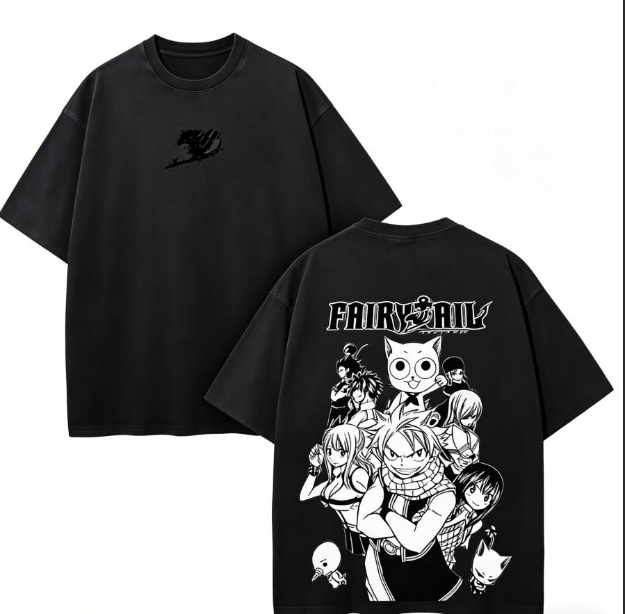 Fairy Tail Anime Mīļotājs Mazgāta T-krekls Visu gadu apģērbs augstas kvalitātes personība Apģērbs Lielie izmēri Unisex Jauns modelis Pāru t-krekls