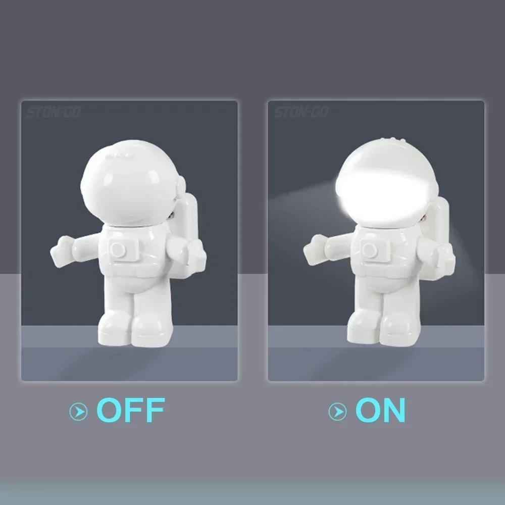 LED Flexible USB Light Astronaut Night Lamp for Laptop Car Power Bank Decorative Portable Lighting Toy