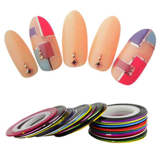 30 Pcs Mixed Color Roll Striping Tape Line DIY Nail Art Tips Decoration Sticker