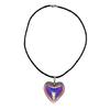 Punk Black Rope Chain Glass Heart Pendant Choker Necklace Birthday Ornament