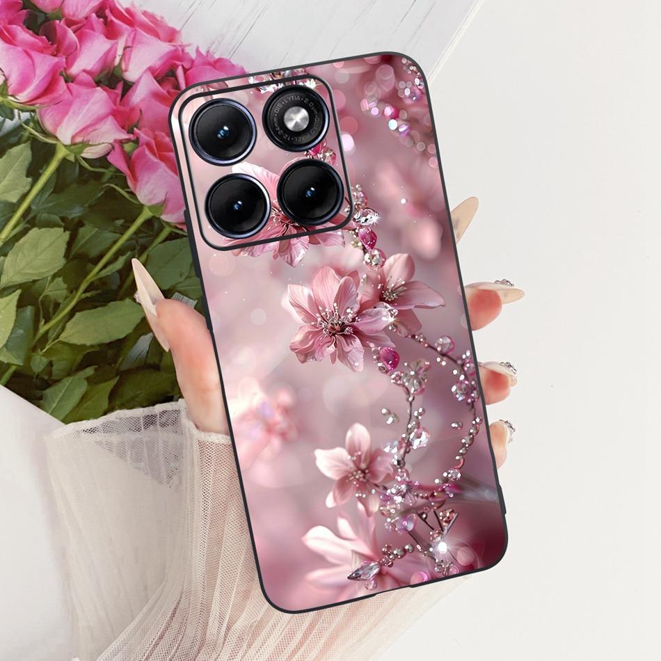 For Motorola Edge 70 Fusion Cute Flower Butterfly Cat Painted Case For Motorola Edge70 Fusion 5G Black Silicone Soft Phone Cases