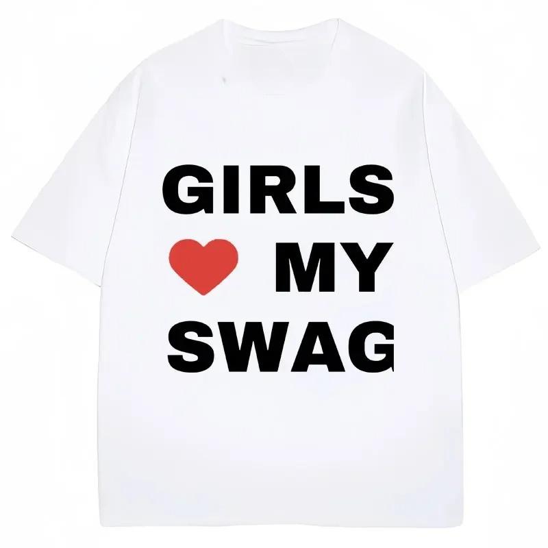 Camiseta Engraçada Rapper Chief Keef Garotas Amam Meu Swag Moda Feminina Casual Camisetas Soltas Camisetas Femininas Streetwear