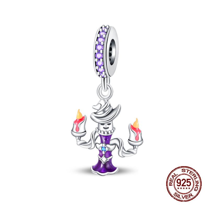 Halloween Charms Bead 925 Silver Luminous Pumpkin Ghost Dangle Fit Bangle Bracelet Necklace DIY Jewelry