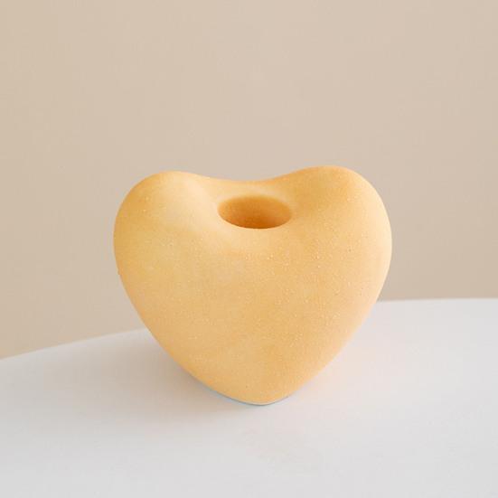 Yousheng Heart Shaped Ceramic Candlestick Holder Small Romantic Candle Holder for Wedding Party Dinning Table Centerpiece Valentine's Day Anniversary