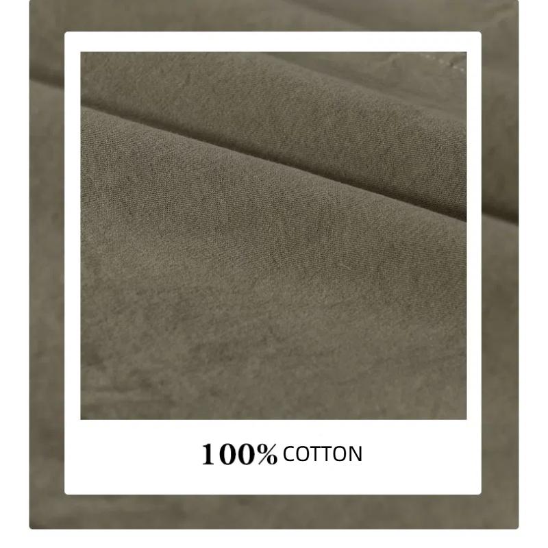 Spring and Fall Long Sleeve Men Shirts Japanese Style Casual Shirt 100 Cotton Workwear Men Tops Turn-down Collar Slim Fit Shirt with Pocket