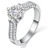 1 Karaat Super Unieke NSCD Diamantring 4 Klauw Sterling Zilver Verlovingsring Dames 18K Witgoud Verguld Trouwring Jubileum Sieraden