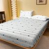 1 Cartoon Fun Animal Bear Dog Printed Matte Fitted Sheet, Bedroom Printed Bed Cover, Bedding (Excluding Pillowcases)
