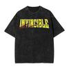 INVINCIBLE Blood Stained Logo Washed T Shirts Streetwear Novelty T-Shirt Tee Shirt for Men Women Cotton Streetwear