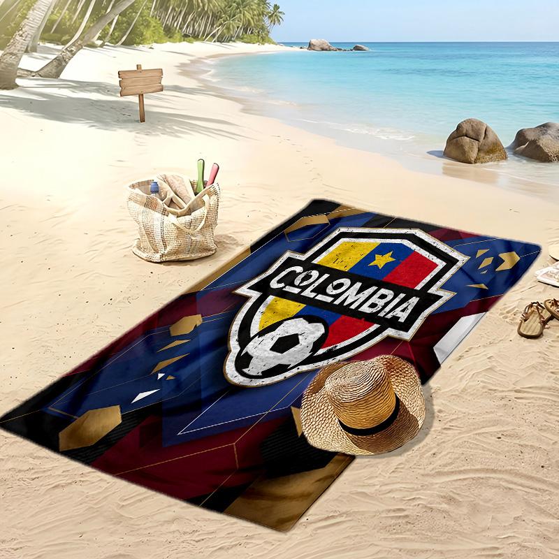 Colombia Voetbal Print Strandlaken Sneldrogend Super Absorberend Zacht Badlaken voor Zwemmen Strand Reizen Fan Souvenir Cadeau