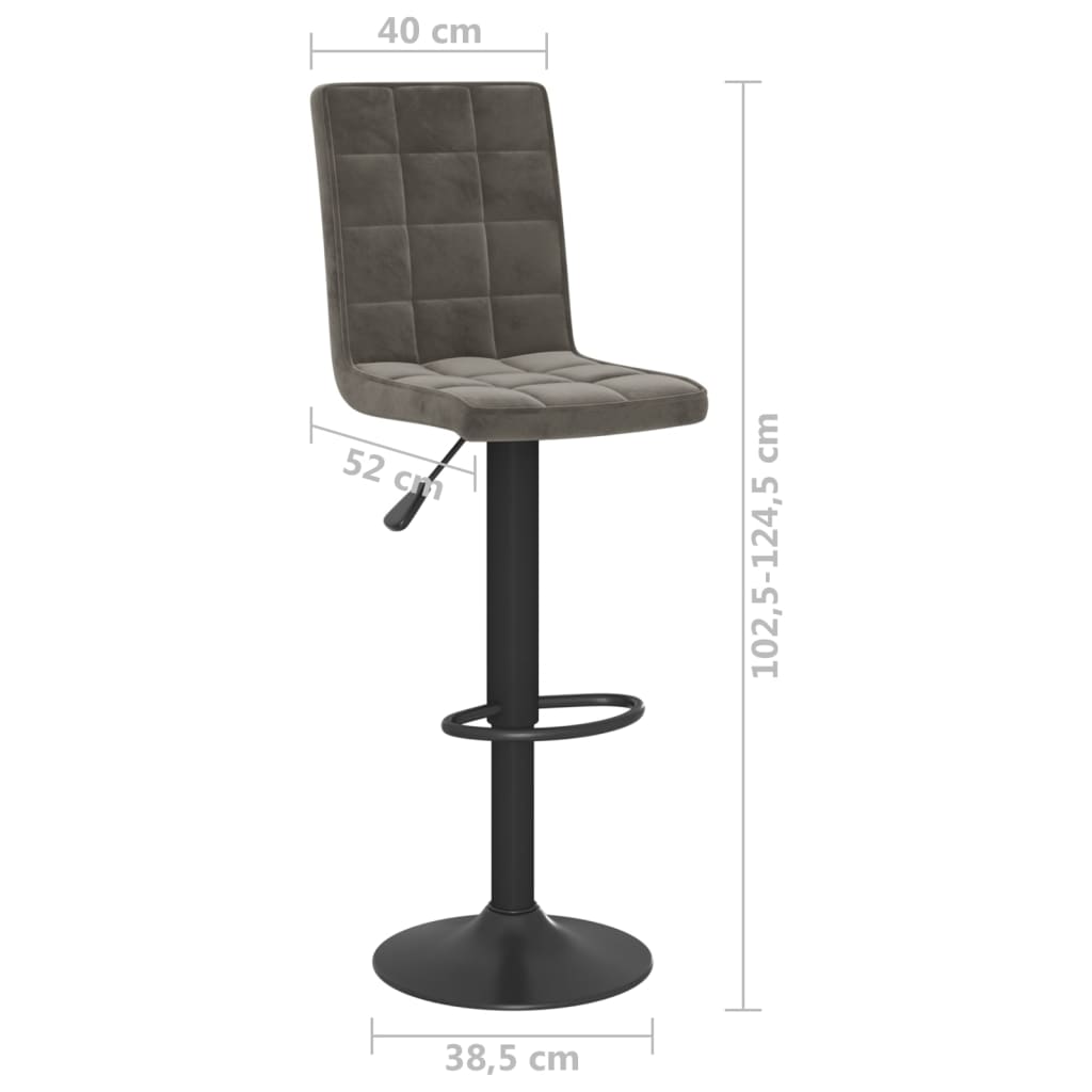 Bar Stool Dark Gray Velvet
