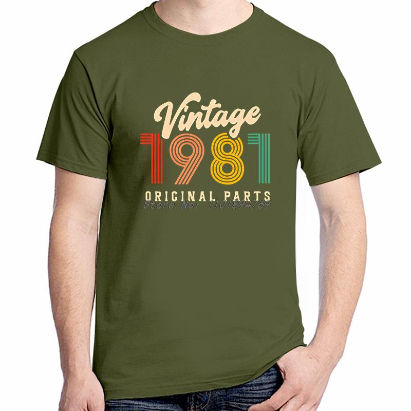Retro Vintage 1981 Be Born Classic Graphic T Shirts Birthday Gift Tee Top Quality Tee Shirt Adults Novelty Short Sleeve Tshirts