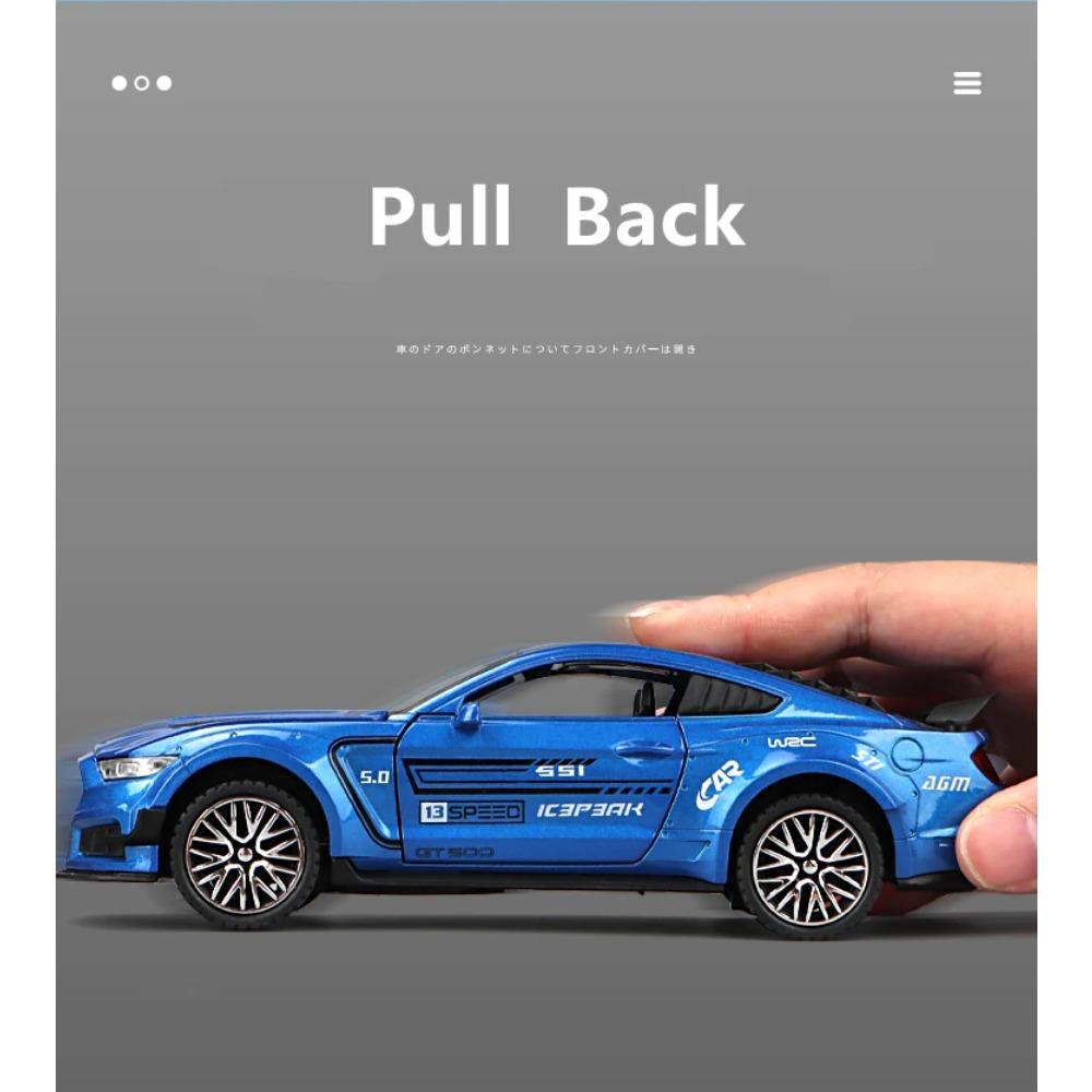 1/32 Ford Mustang Shelby GT500 Alloy Sports Car Model Diecast & Toy Vehicles Metal Car Model Simulation Collection Children Gift