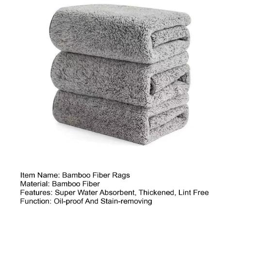 Chiffon en Fiber de bambou Super absorbant l'eau, épais, non pelucheux, doux, résistant à la déchirure, résistant à l'huile, tampons de lavage de la vaisselle, serviettes de cuisine, 5 pièces