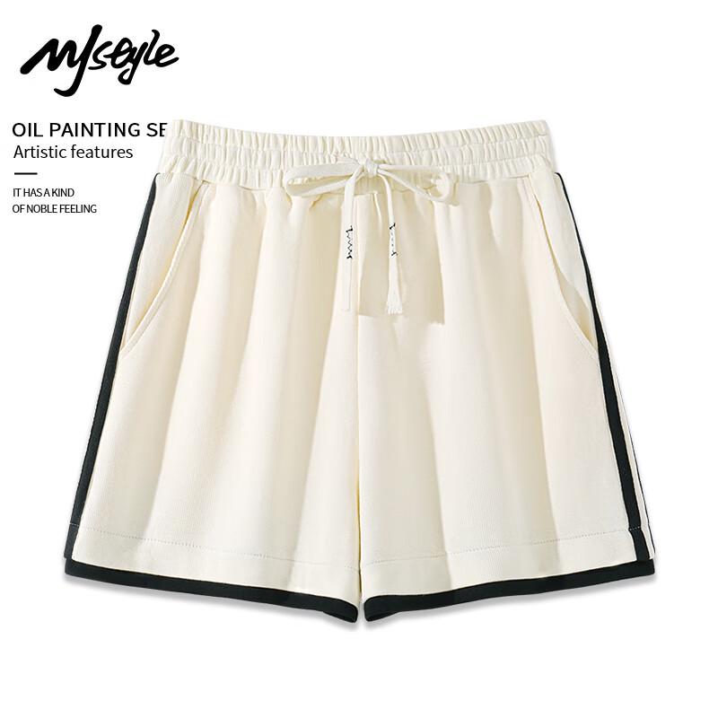 MJ STYLE Women's Waffle Knit High-Waist Casual Shorts