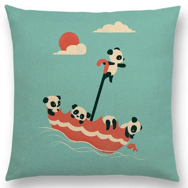 Latest Cartoon Animals Cute Shark Cat Bird Giraffe Penguin Whale Polar Bear Hippo Panda Cushion Cover Car Sofa Throw Pillow Case