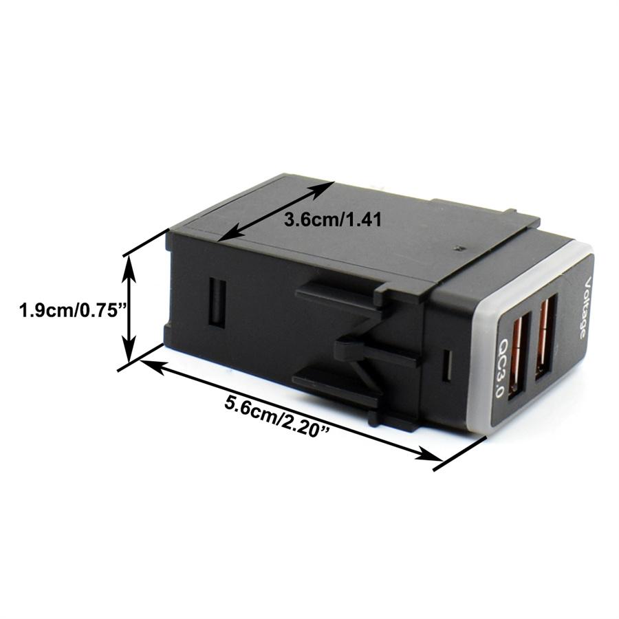 For Nissan QC3.0 Quick-Charger Dual USB Phone Adapter Port