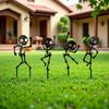 Halloween Metal Black Skeleton Garden Decoration Card Waterproof Outdoor Courtyard Ghost Pumpkin Silhouette Lawn Decoration