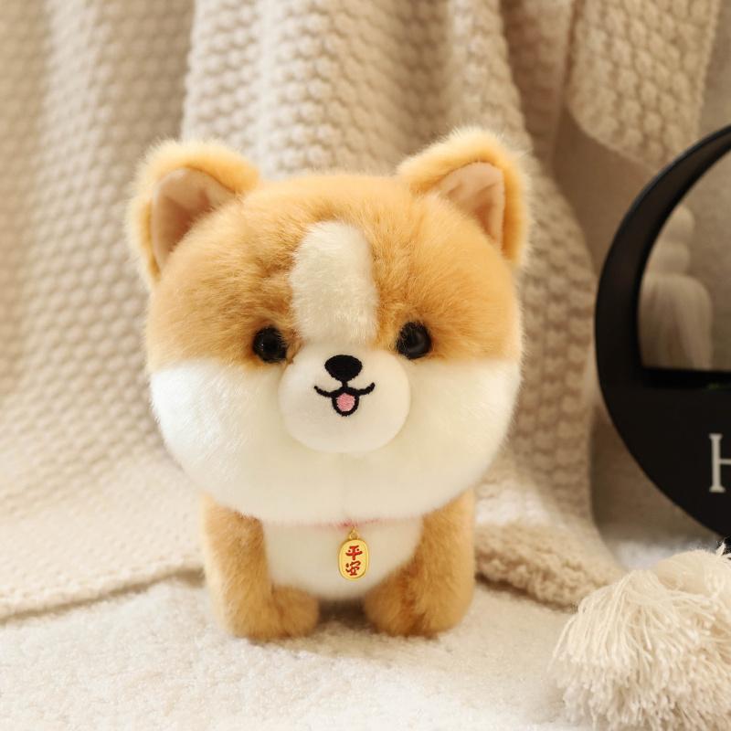 Zu Kawaii Teddy Pets Lifelike Fluffy Puppy Soft Doll Cute Small Chow Pomeranian Corgi Yorkie Plush Toys With Charm Gift For Girl