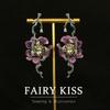 Exquisite und dicht mit Diamantästen eingelegte, blumenförmige, leichte Luxus-Steckohrringe, Französischer kreativer Schmuck, Ohrringe, Antike Ohrringe