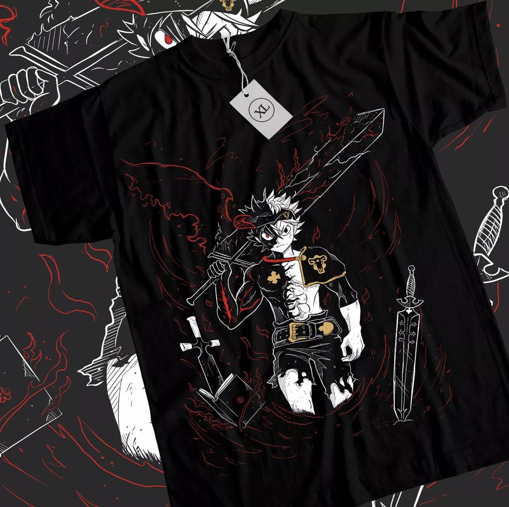Tricou Asta Yuno Black Clover Anime Manga Asta Fată Cadouri Cămașă Neagră Toate Mărimile