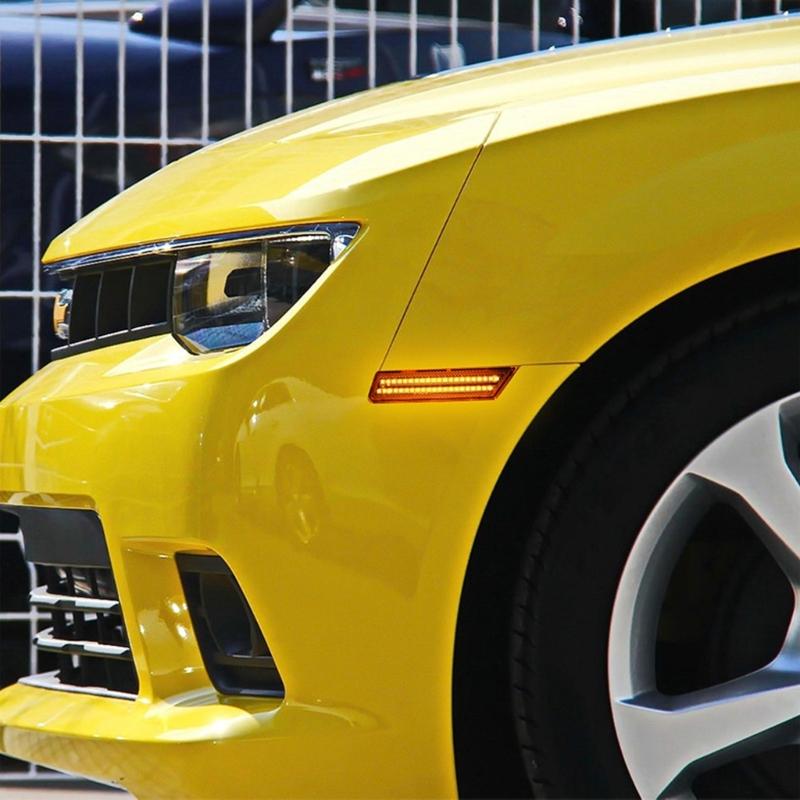 Pack Of 2 Waterproof Amber LED Front Bumper Marker Lights Waterproof Lamp Clear Lens Enhances Safety & Aesthetic Appeal