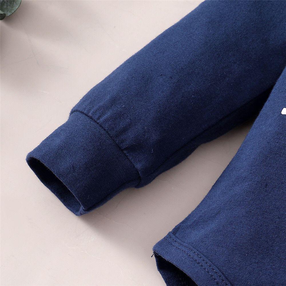 Spring & Autumn Long-Sleeve Hooded Baby Suit: Solid Color, Letter Print, Two-Piece for Boys & Girls