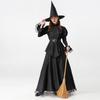 Halloween Witch Costume For Women With Black Dress And Hat For Cosplay Parties