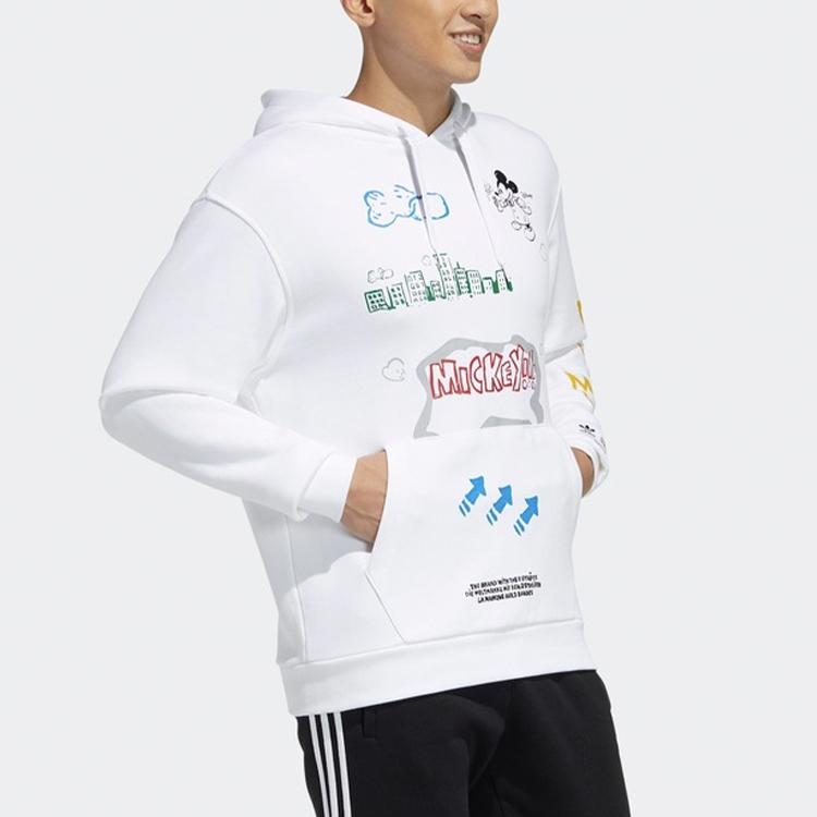 adidas Moletom com Capuz Estampado Disney Mickey Mouse Série Fangtastic Originals Masculino Tops Branco H09182