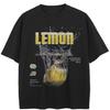 Streetwear Zitrone Grafik Schwarzes T-Shirt Baumwolle Unisex Oberteile T-Shirts Sommer Kurzarm T-Shirt
