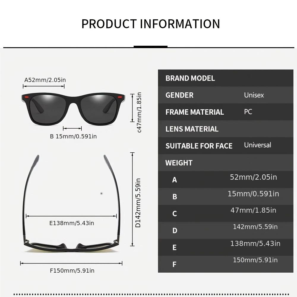 2PCS Classical Sunglasses Male Female Brand Designer Driving Square Frames Sun Eyeglasses Men Goggle Gafas De Sol