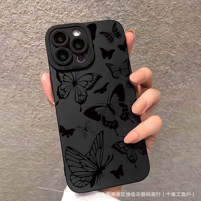 Compatible with Apple 13/14 Pro soft 16 Plus phone cases, 17 Pro butterfly iPhone 11/12 mini full coverage 15