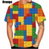 3D-Druck Bausteine ​​Grafik-T-Shirts für Männer Frauen kurzärmeliges Rundhals-T-Shirt Tops Streetwear Herren lustiges T-Shirt