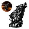 Personalized Creative Table Decor Howl Wolf Sculpture, Gothic Wildlife Home Decor, Howling Statue Figurine Cool Masculine Ornament with Rock