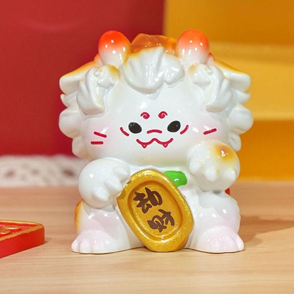 Chinese Style 2026 New Years Ornament Fortune Traditional Lucky Cat Desk Ornament Blessing Mini Chinese Zodiac Figurines