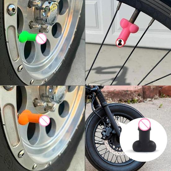Prank Car Tire Valve Cap Glow-in-the-Dark Tire Valve Nozzles Universal