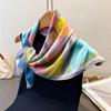 70*70cm Silk Satin Hijab Scarf Women Floral Print Bandana Head Hair Scarfs Female Small Handkerchief Square Shawls Neck Scarves